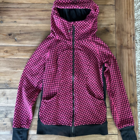 Lululemon Scuba Hoodie III Deep Dive Berry Rumble Black Full Zip, size 6 - Picture 7 of 8